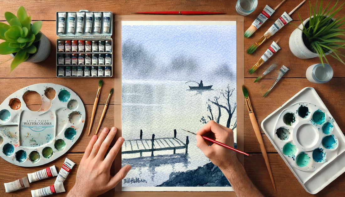Watercolor for Beginners – Painting a Peaceful Minimalist Lake Scene