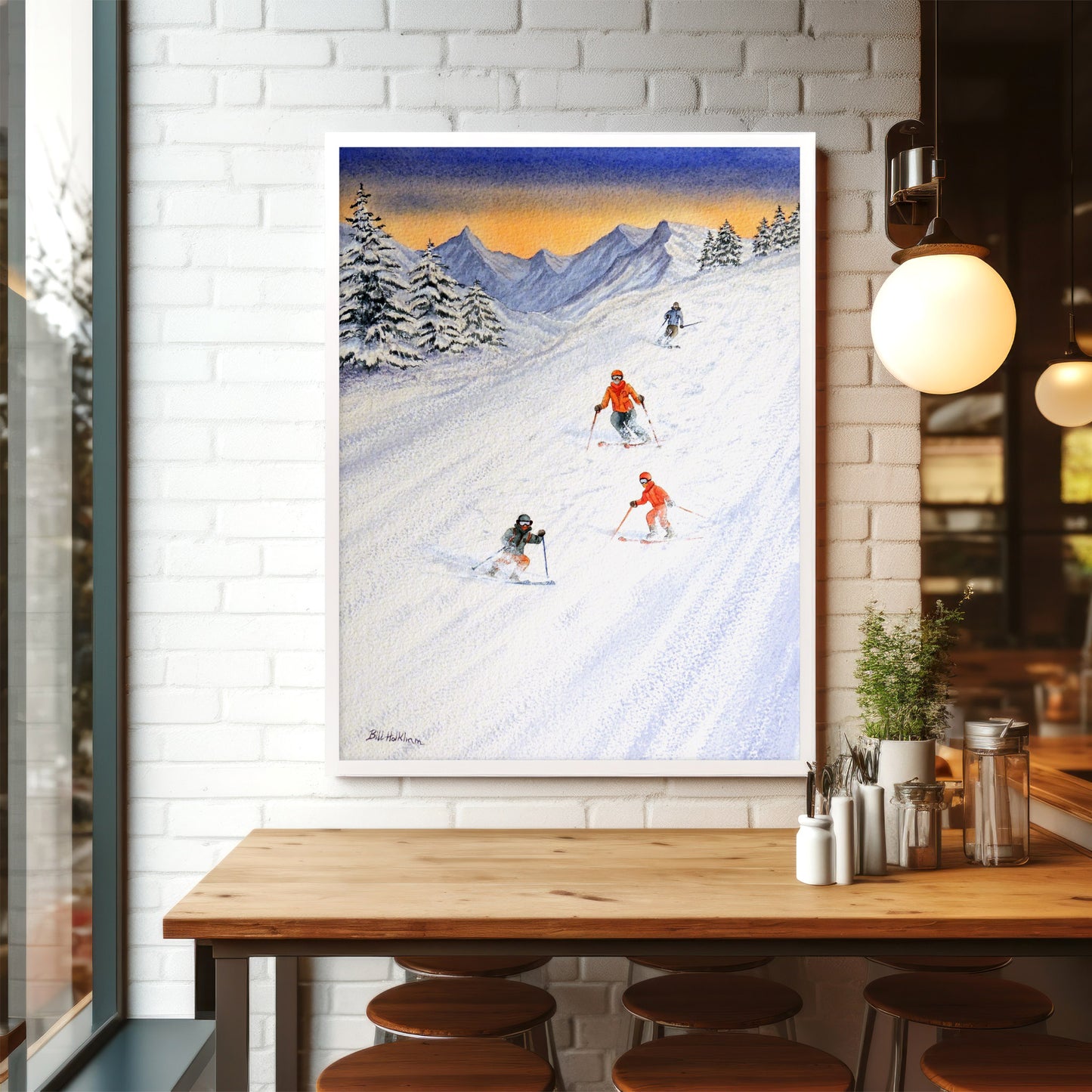 Skiing Family On The Slopes