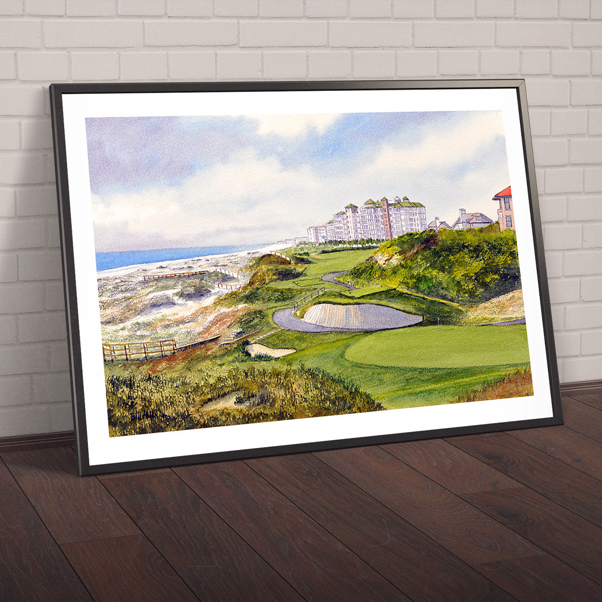 Watercolor art print of Amelia Island Plantation Ocean Links Golf Course, unframed.