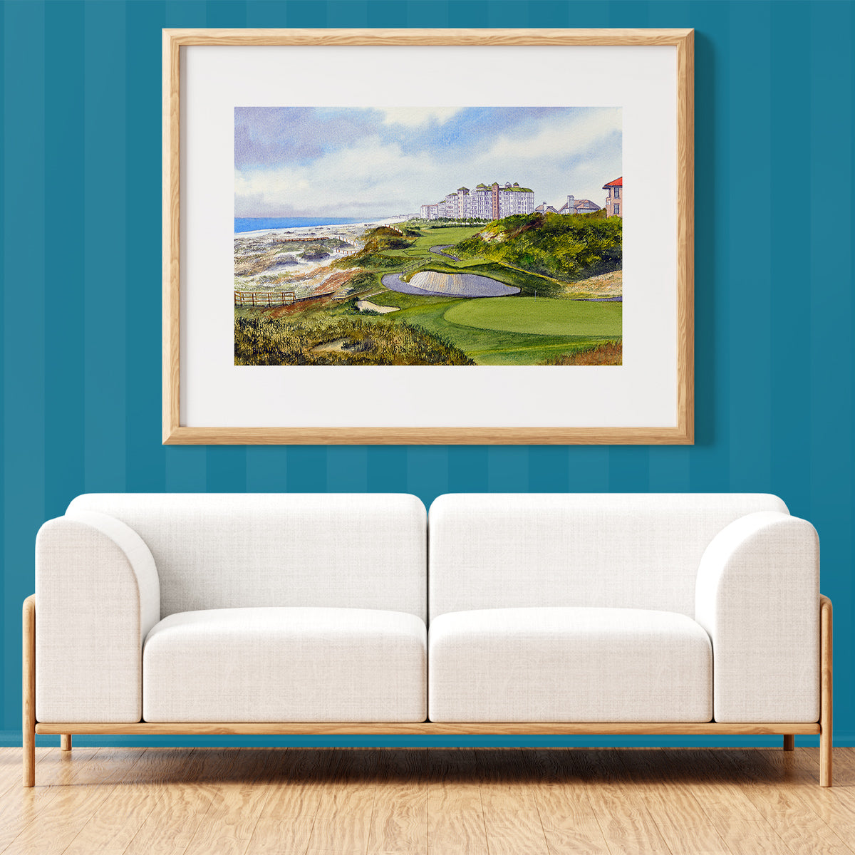 Unframed wall art painting of Amelia Island Plantation Ocean Links Golf Course for home decor.
