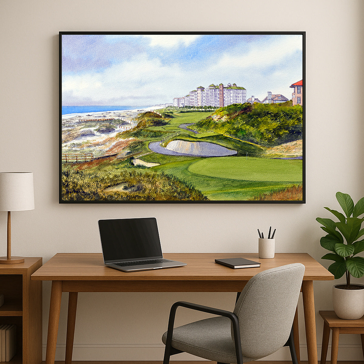 Perfect gift for golf lovers: Amelia Island Plantation Ocean Links Golf Course watercolor print.