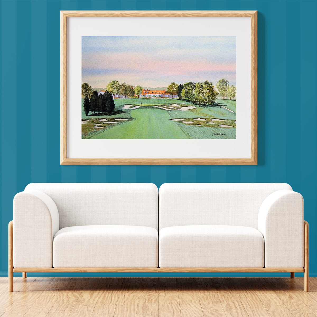 Unframed wall art painting of Bethpage Black Golf Course 18th Hole for home decor.