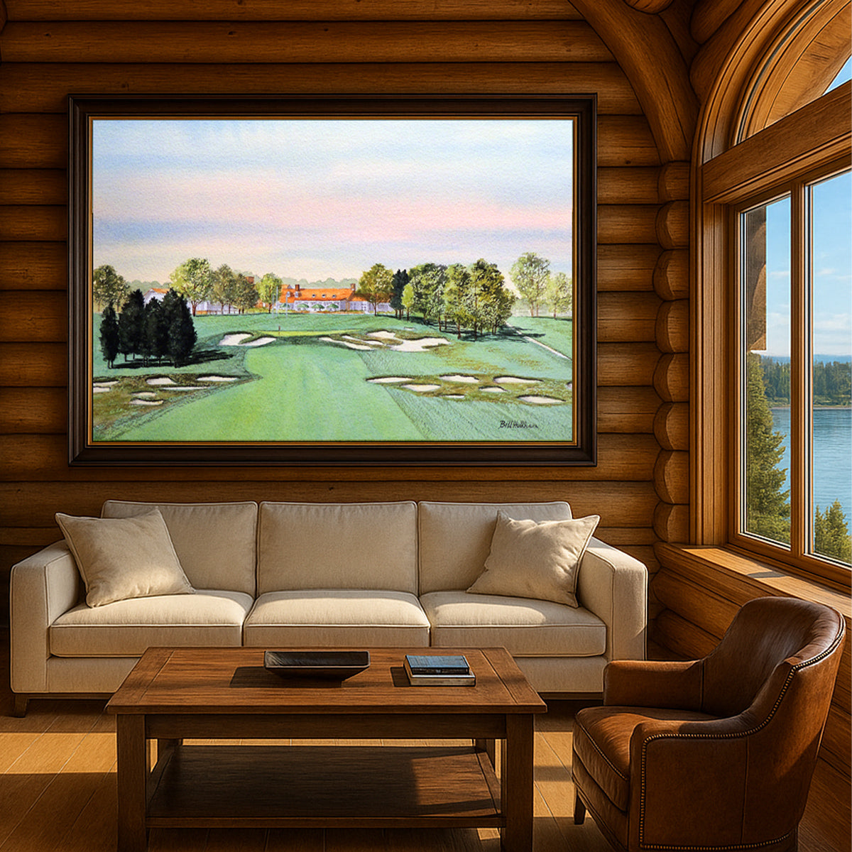 Perfect gift for golf lovers: Bethpage Black Golf Course 18th Hole watercolor print.