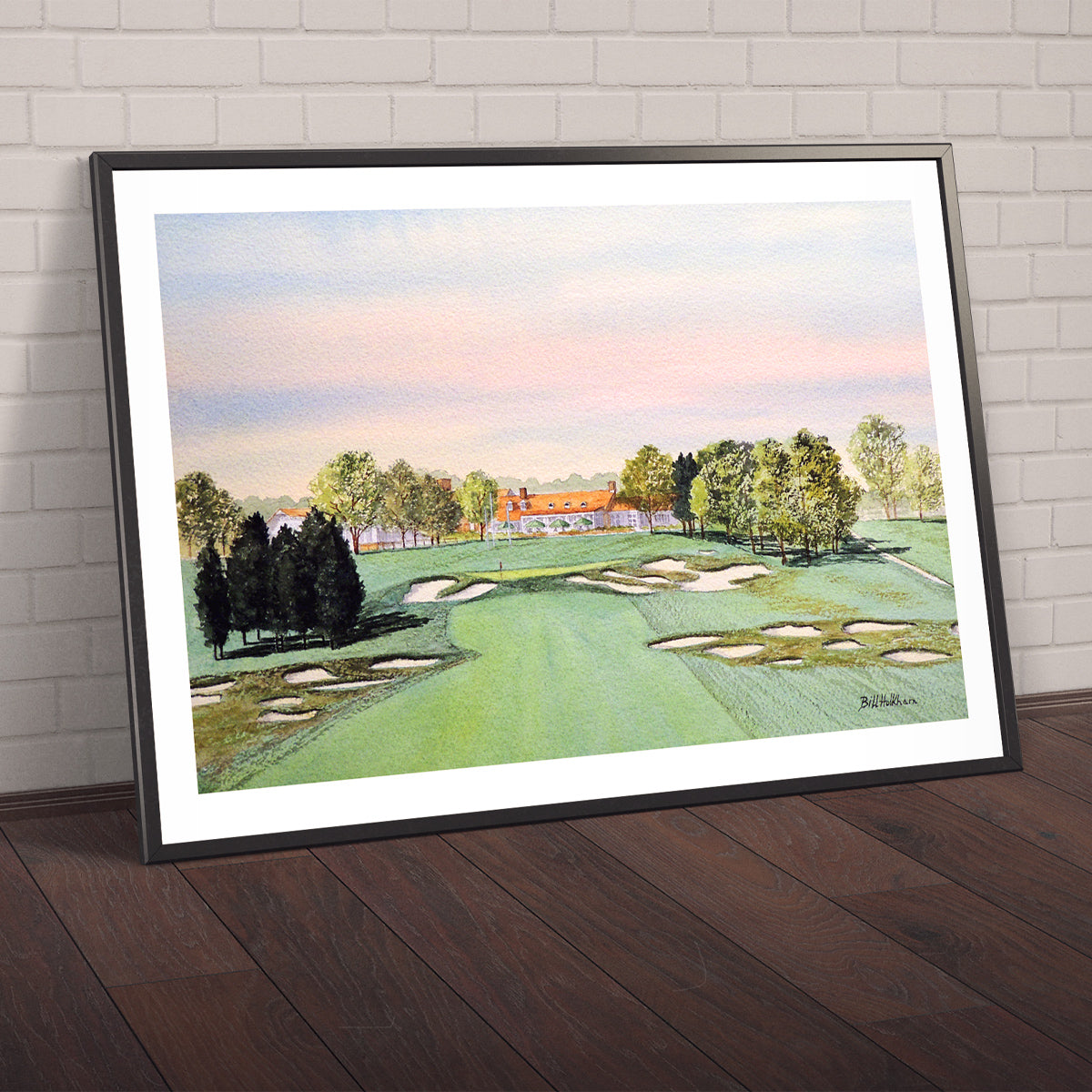 Watercolor art print of Bethpage Black Golf Course 18th Hole, unframed.
