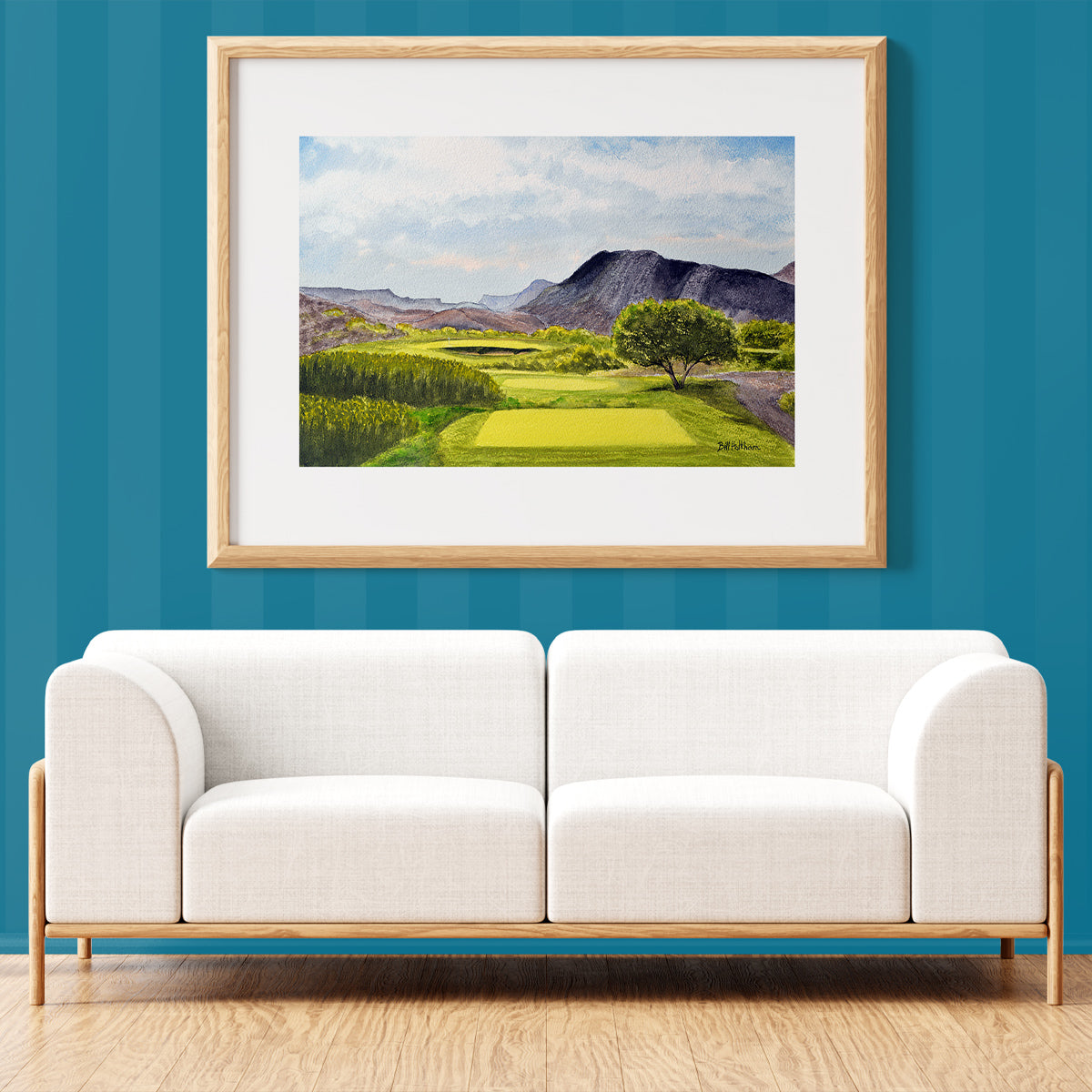 Unframed wall art painting of Black Jack's Crossing Golf Course Lajitas Texas for home decor.