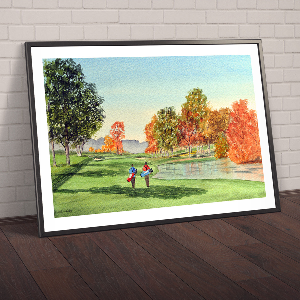 Watercolor art print of Brookline Country Club MA Golf Course Hole 13 unframed.