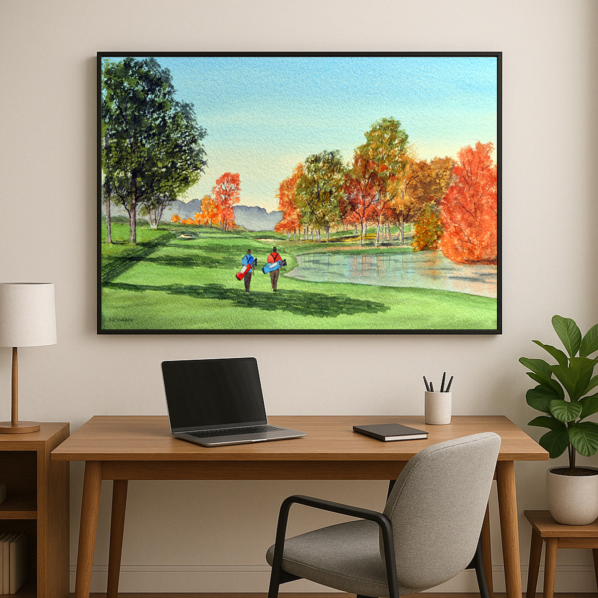 Perfect gift for golf lovers: Brookline Country Club MA Golf Course Hole 13 watercolor print.