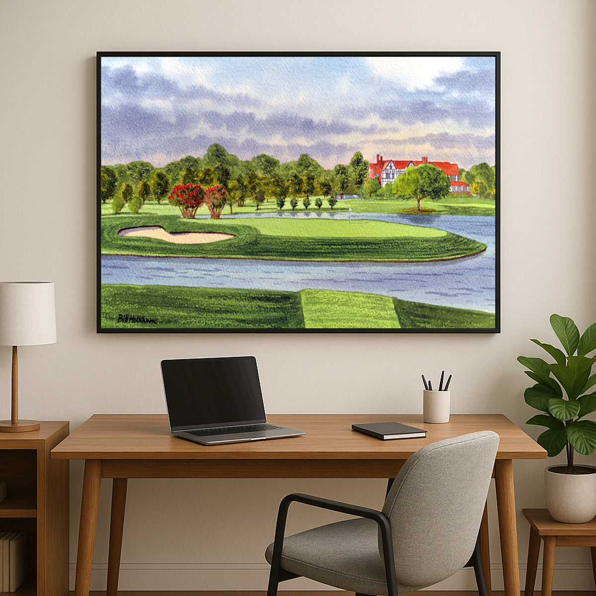Perfect gift for golf lovers: East Lake Golf Course Atlanta Georgia 15th Hole watercolor print.