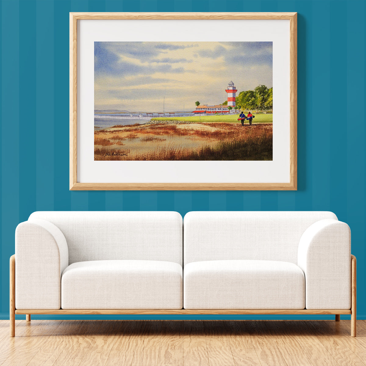 Unframed wall art painting of Harbor Town Golf Course for home decor.
