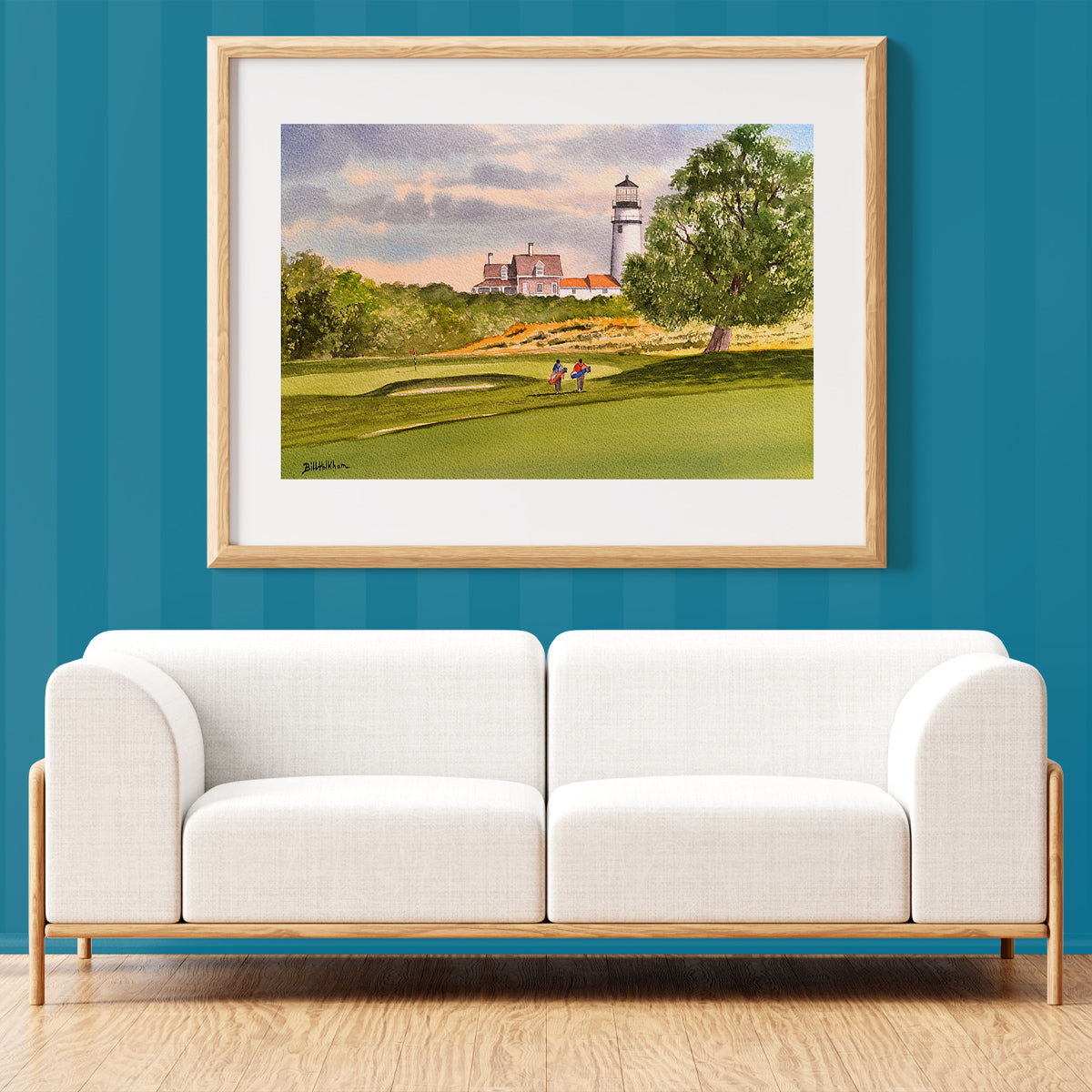 Unframed wall art painting of Highland Links Golf Course Truro Cape Cod MA 9th Hole for home decor.