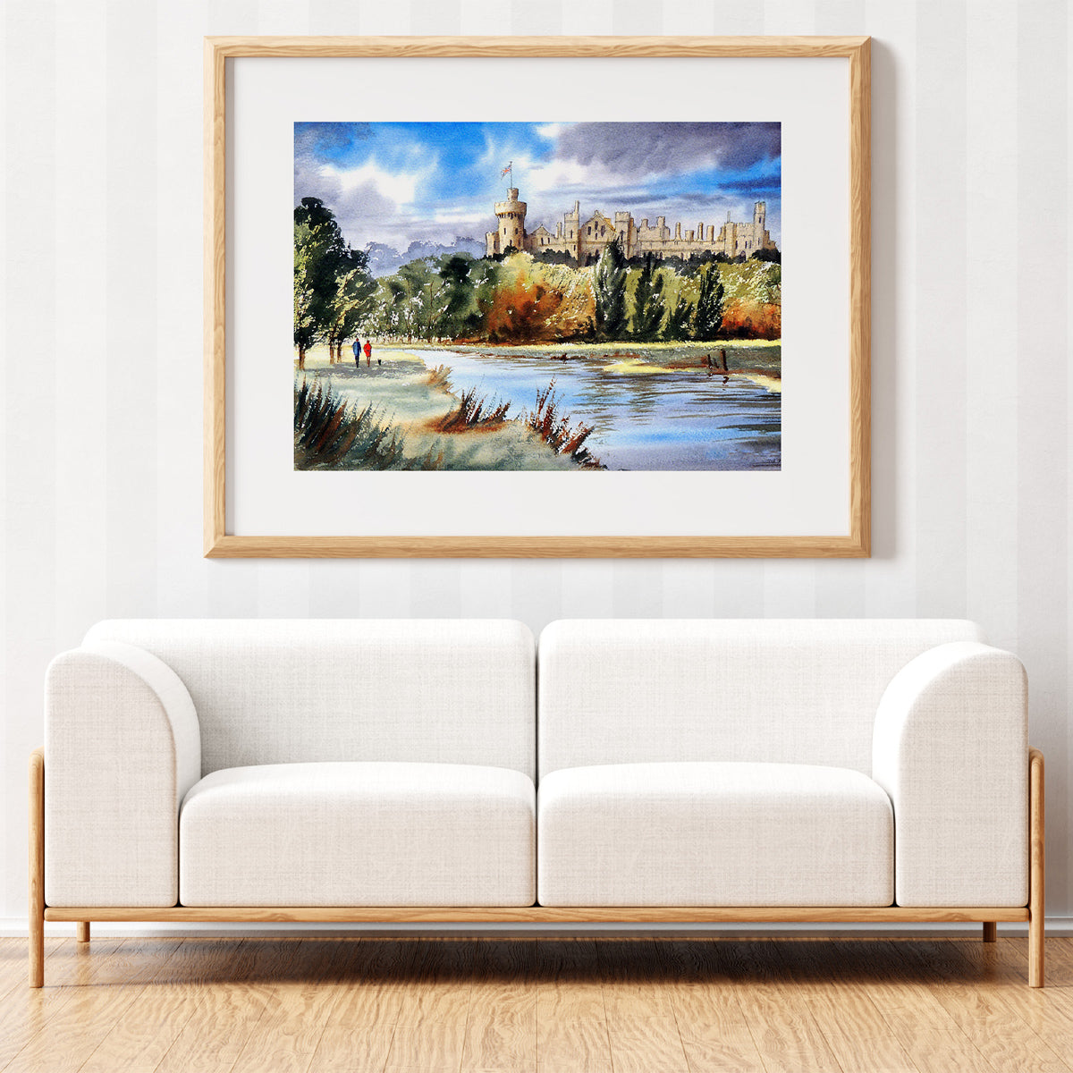 River Arun and Arundel Castle watercolor scene, a thoughtful gift for history buffs and art collectors.