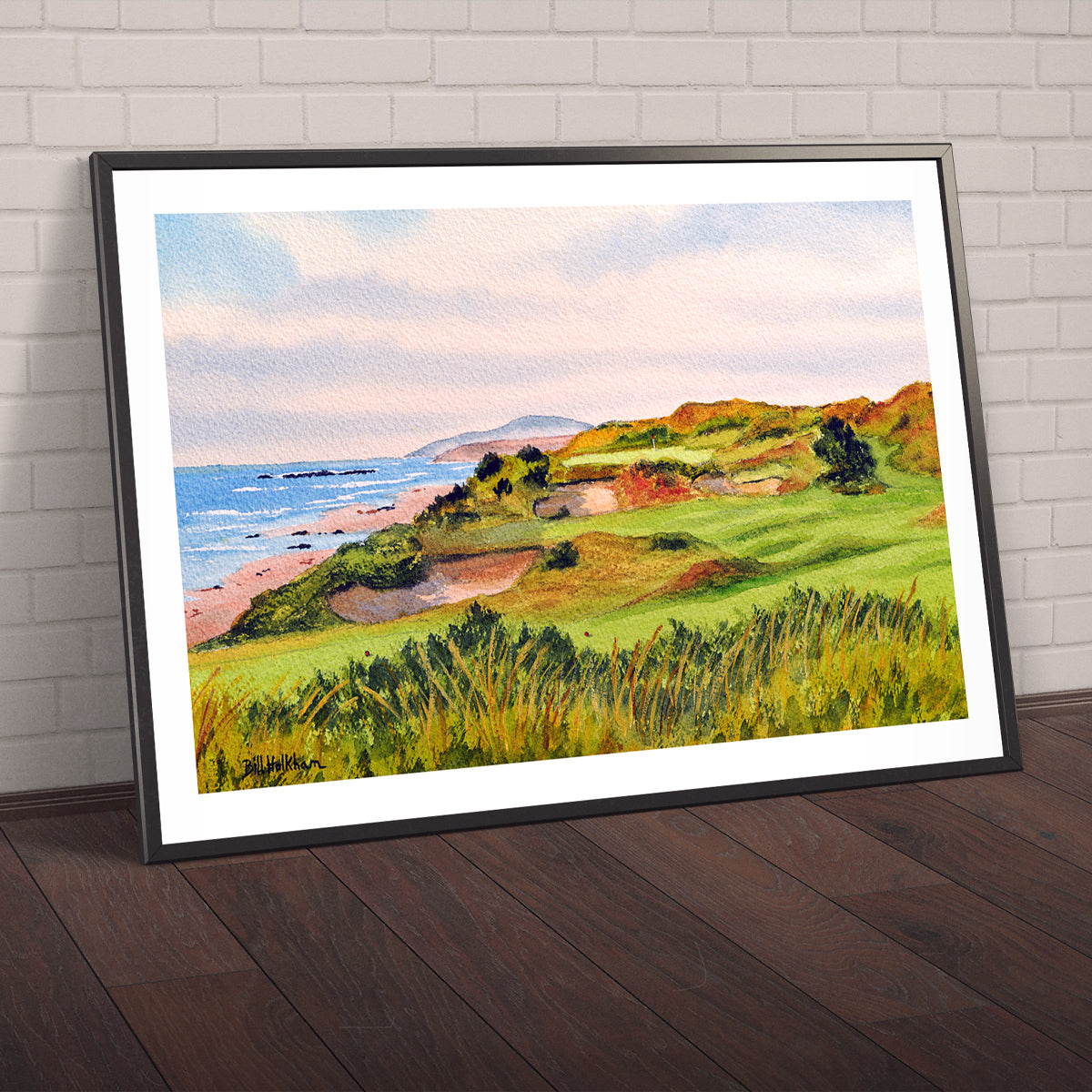 Watercolor art print of Pacific Dunes Golf Course Hole 11, unframed.