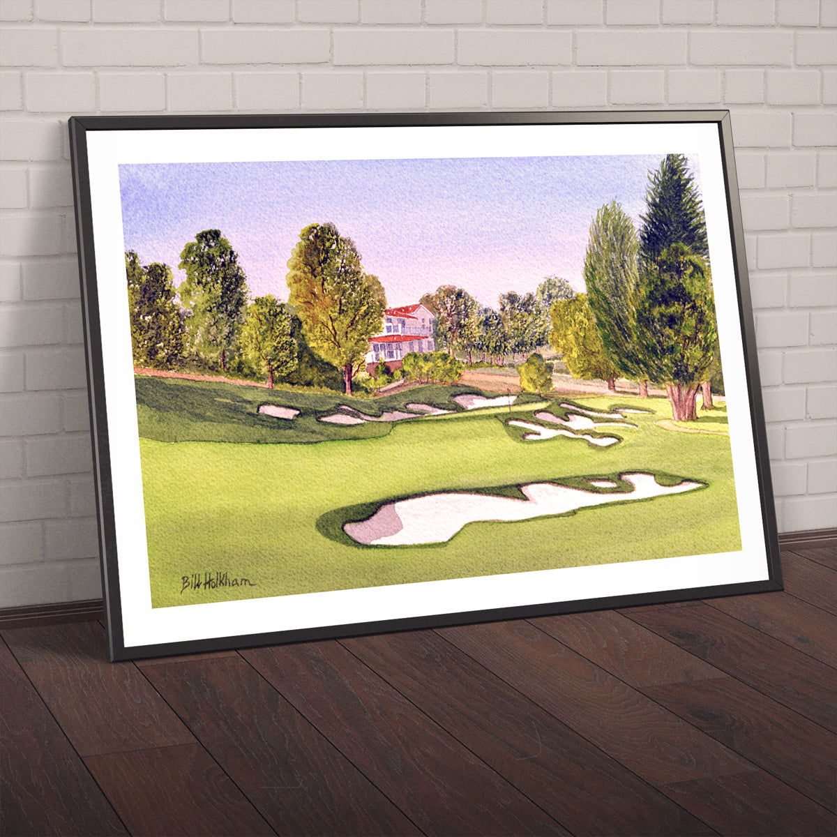 Watercolor art print of Pasatiempo Golf Course Hole 3 Santa Cruz, unframed.