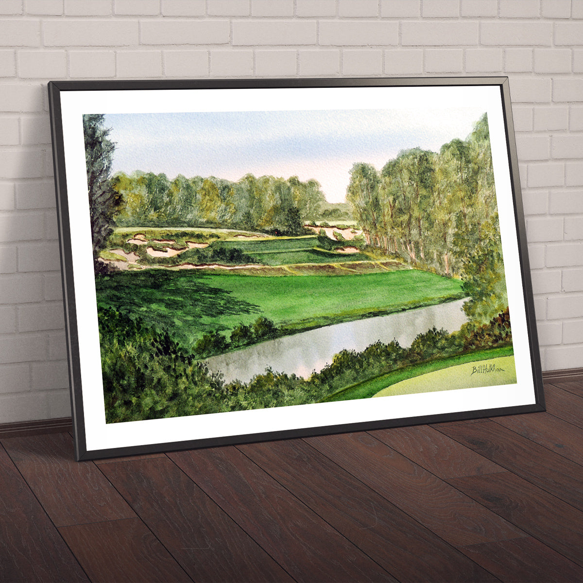 Watercolor art print of Pine Valley Golf Course New Jersey 5th Hole, unframed.