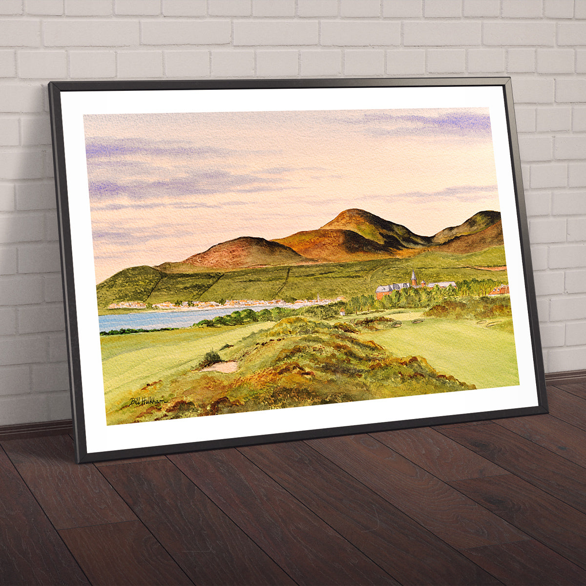 Watercolor art print of Royal County Down Golf Course, unframed.
