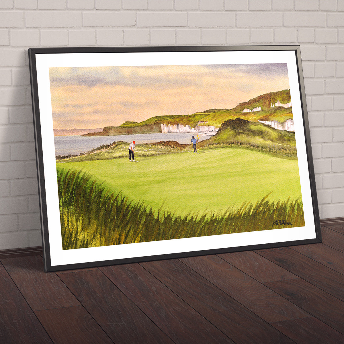 Watercolor art print of Royal Portrush Golf Course 5th Hole, unframed.