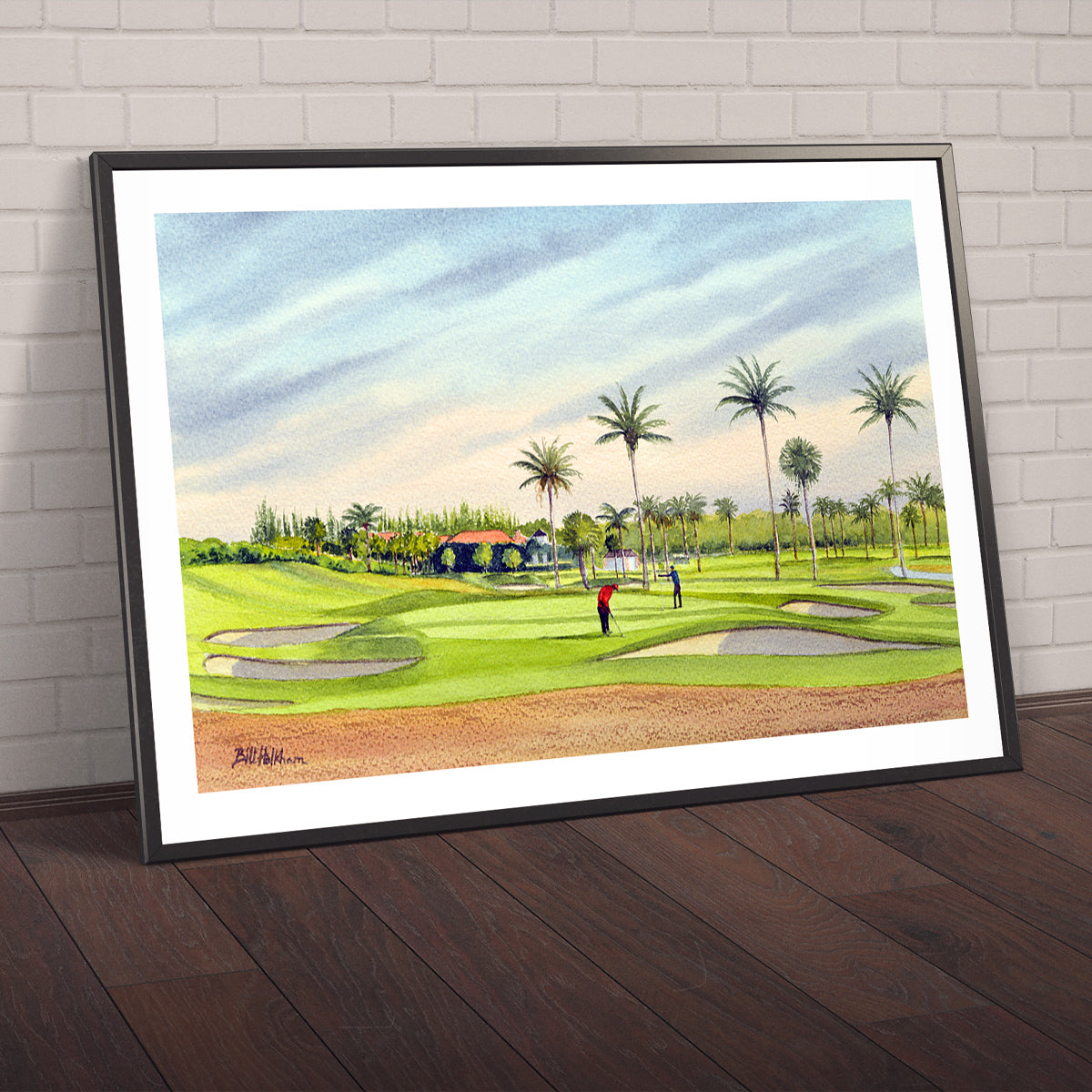Watercolor art print of Seminole Golf Course Florida unframed.