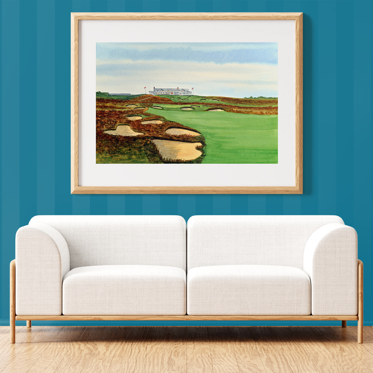 Unframed wall art painting of Shinnecock Hills Golf Course Clubhouse View for home decor.