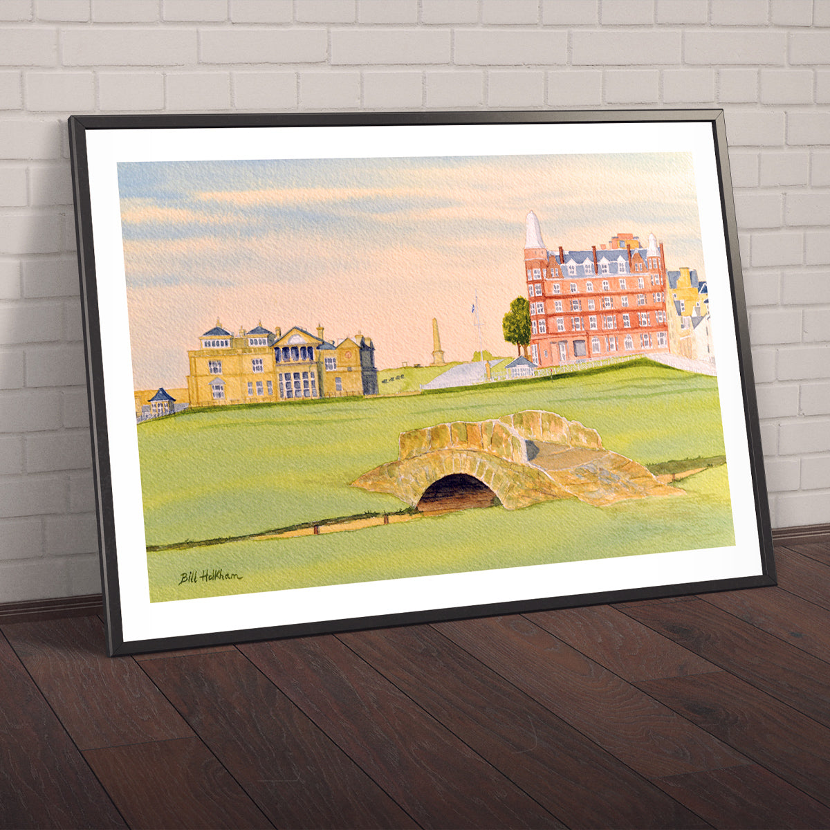 Watercolor art print of St Andrews Golf Course Scotland, unframed.