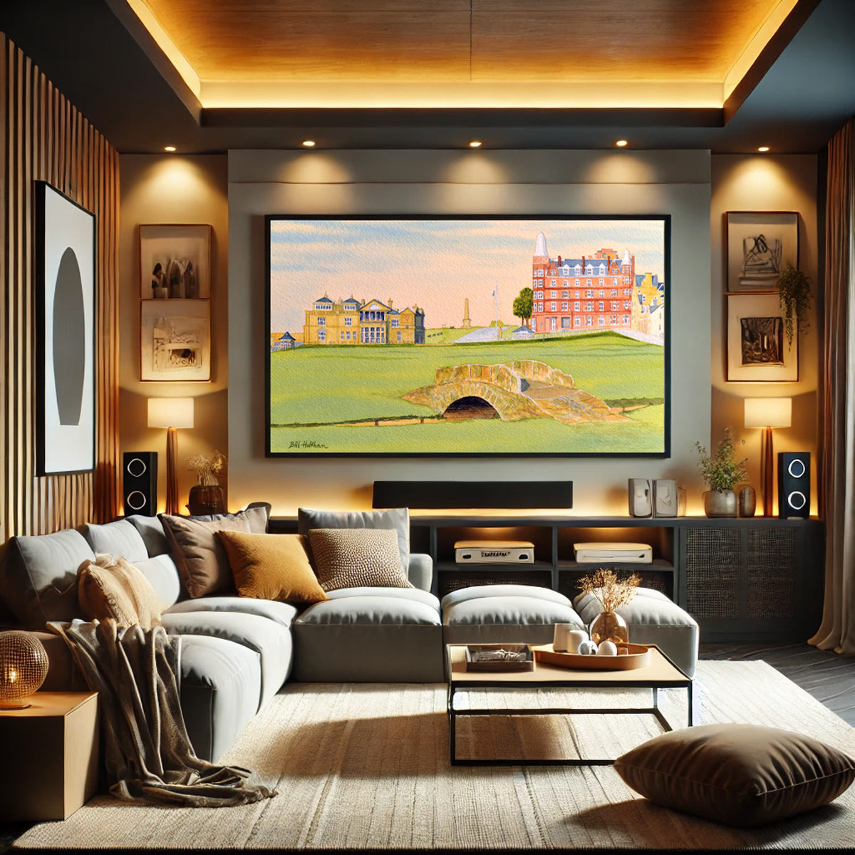 Perfect gift for golf lovers: St Andrews Golf Course Scotland watercolor print.