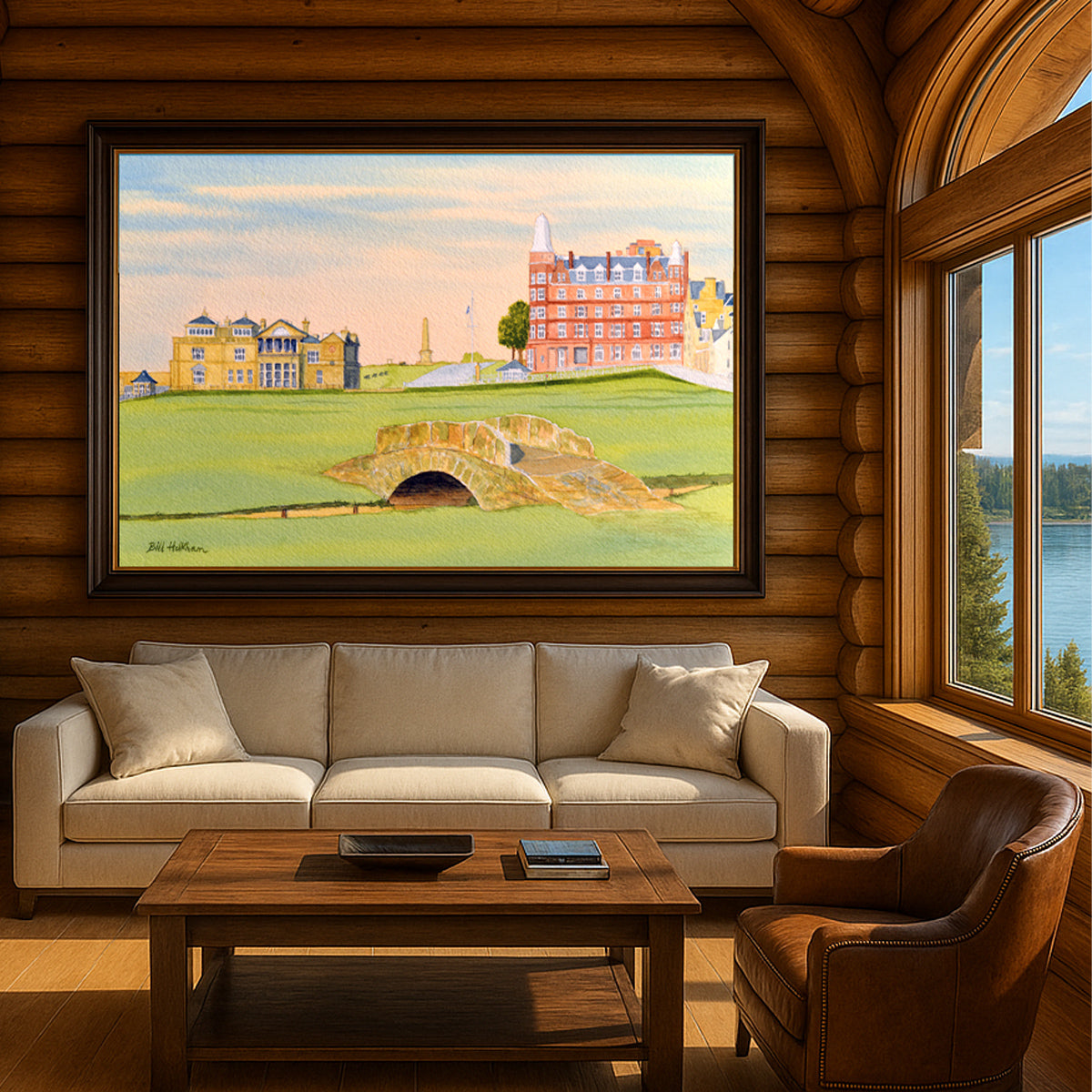 Unframed wall art painting of St Andrews Golf Course Scotland for home decor.