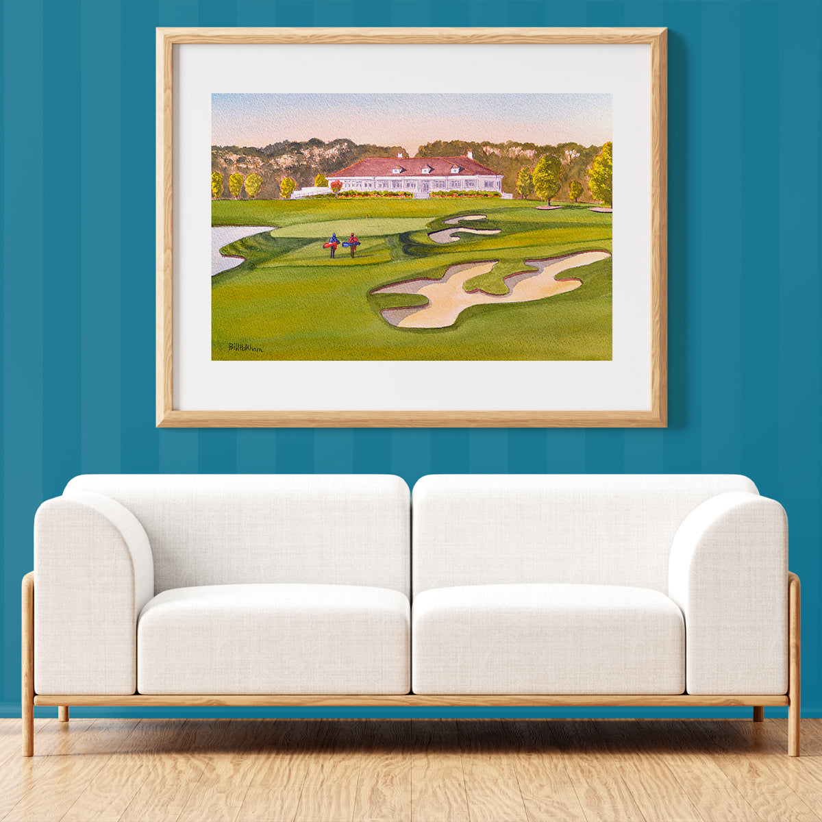 Unframed wall art painting of TPC Myrtle Beach Golf Course for home decor.