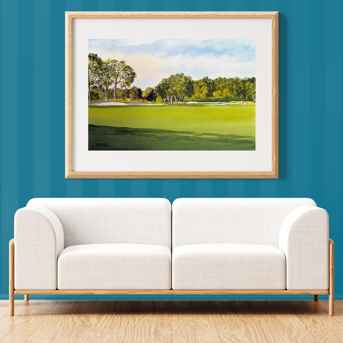 Golf-themed watercolor print of TPC Tampa Bay Golf Course for office or study.
