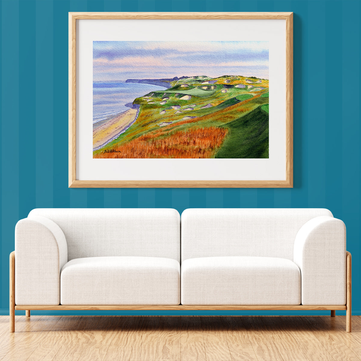 Unframed wall art painting of Whistling Straits Golf Course Hole 3 for home decor.