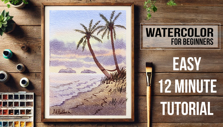 How To Paint A Simple Watercolor Landscape For Absolute Beginners!