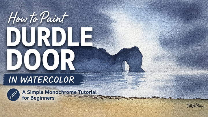 How to Paint a Monochrome Watercolor of Durdle Door: A Simple Beginner Watercolor Tutorial