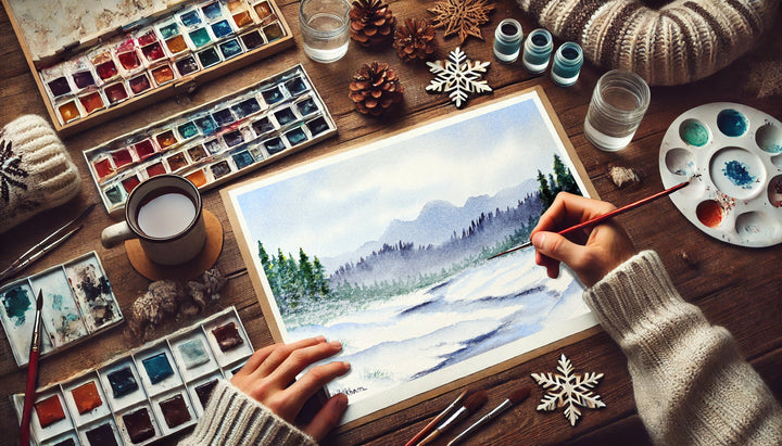 How to Paint Your First Winter Watercolor Landscape