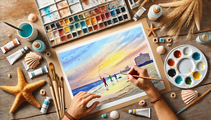 How To Paint A Wet-in-Wet Watercolor Sunset For Beginners