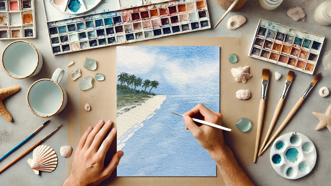 How To Paint A Beach Landscape Watercolor Painting For Beginners