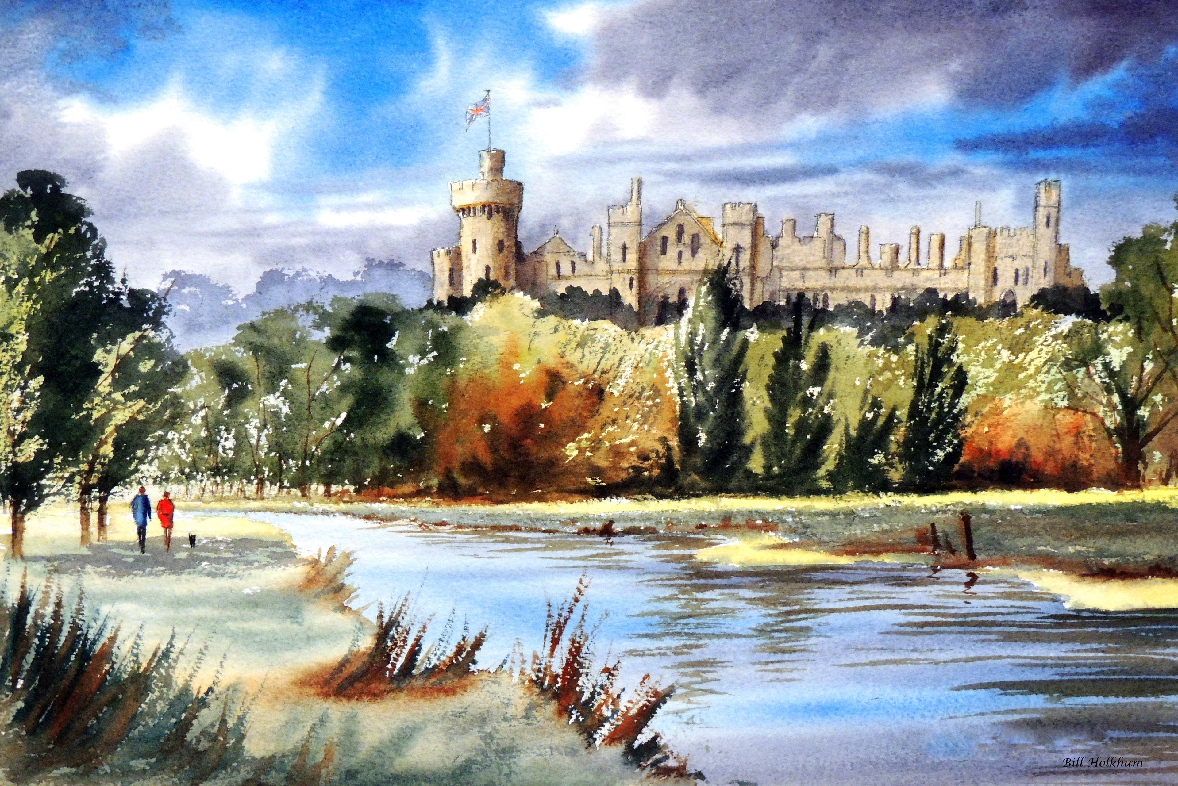 Art Prints UK – Windsor Castle Watercolor Wall Art Inspired by British Landscapes