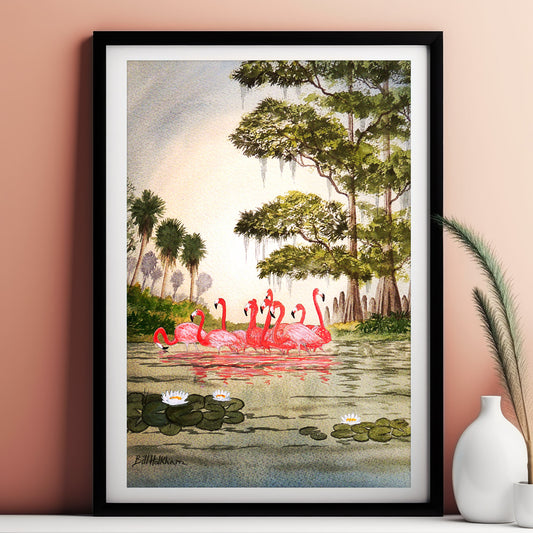 A Flamboyance Of Flamingos In Florida