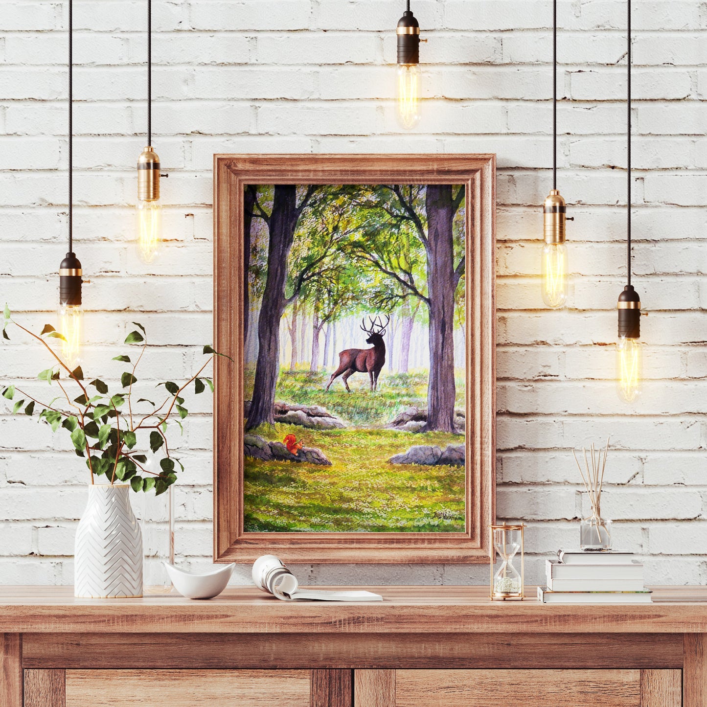 Deer In Misty Woods