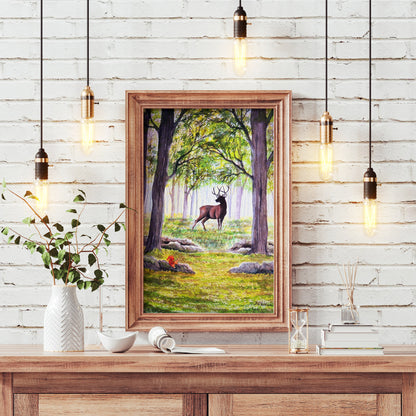 Deer In Misty Woods
