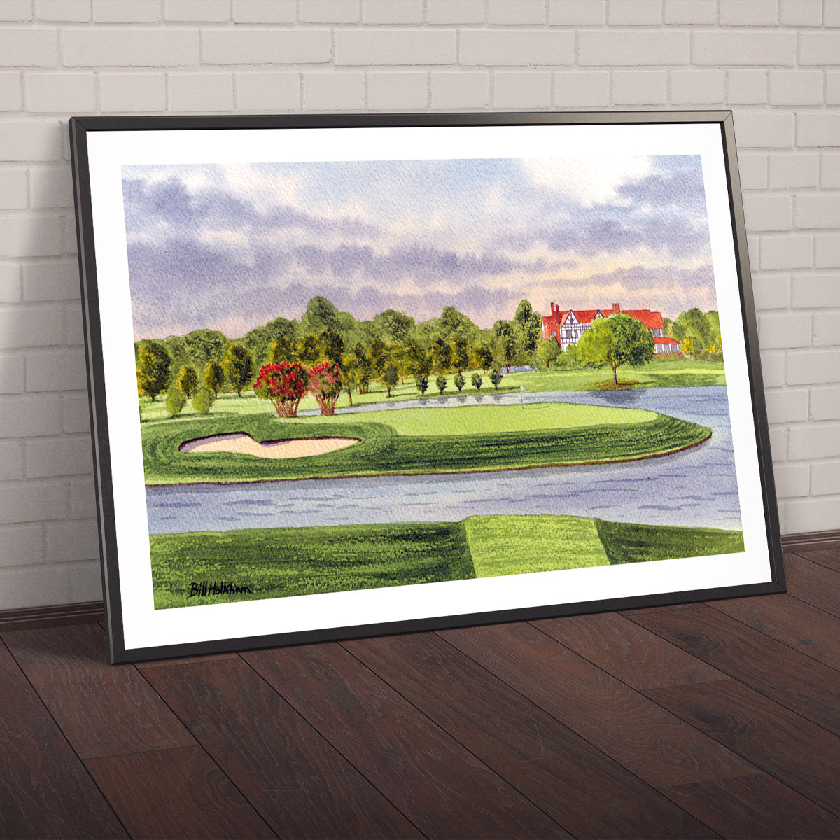 Watercolor art print of East Lake Golf Course Atlanta Georgia 15th Hole, unframed.