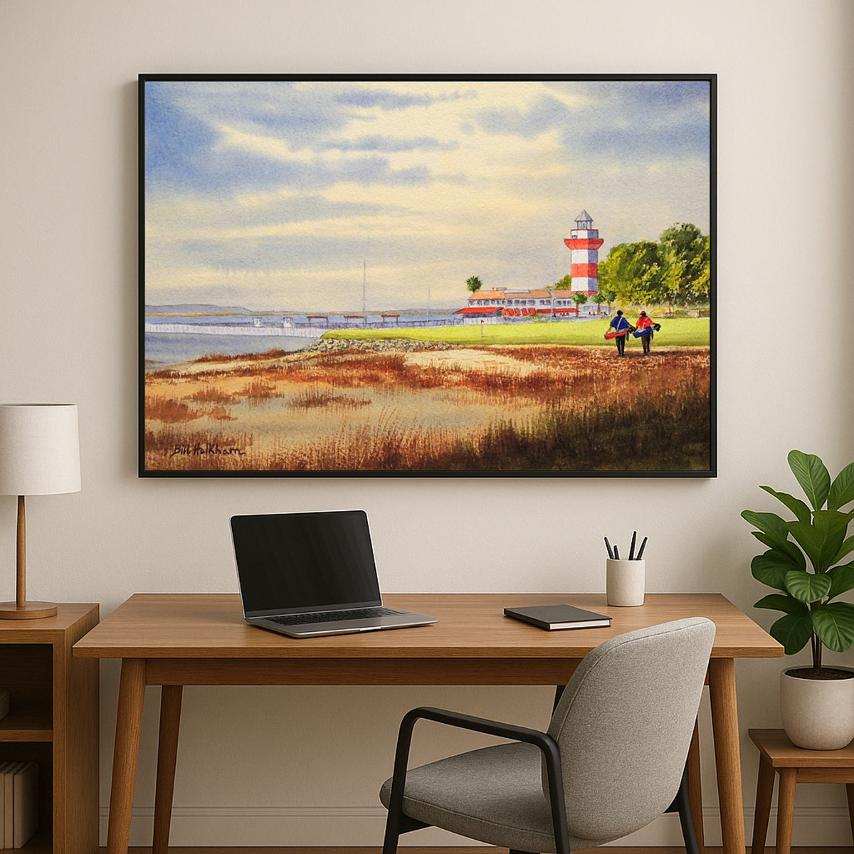 Perfect gift for golf lovers: Harbor Town Golf Course watercolor print.