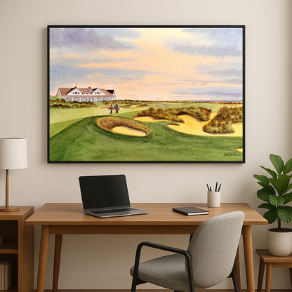 Perfect gift for golf lovers: Kiawah Island Ocean Golf Course Painting watercolor print.