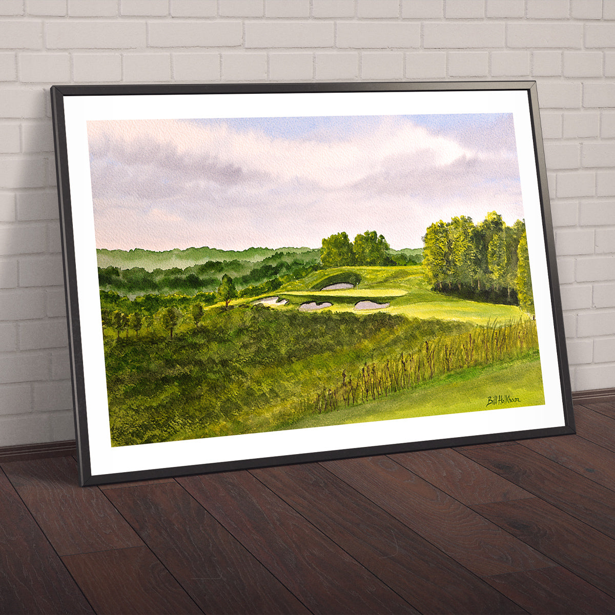 Watercolor art print of Ozarks National Golf Course Missouri, unframed.