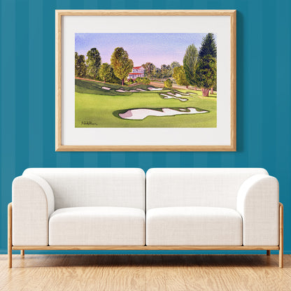 Unframed wall art painting of Pasatiempo Golf Course Hole 3 Santa Cruz for home decor.