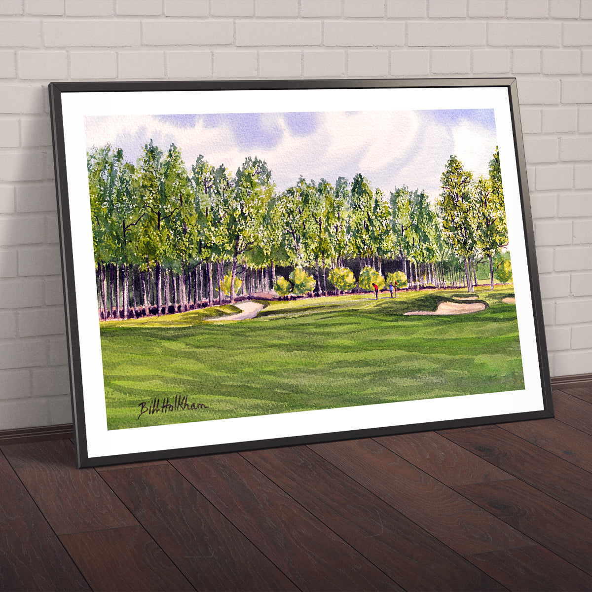 Watercolor art print of Pinehurst Golf Course 17th Hole, unframed.