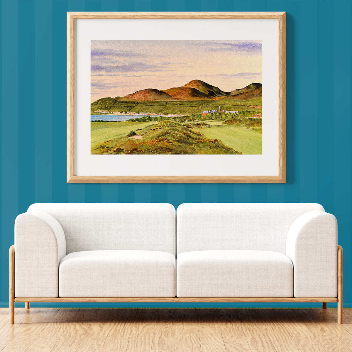Unframed wall art painting of Royal County Down Golf Course for home decor.