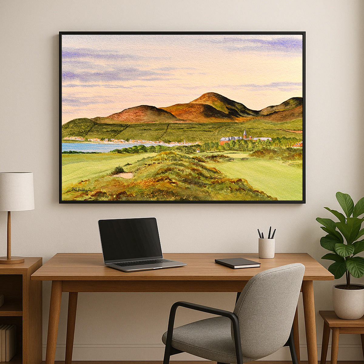Perfect gift for golf lovers: Royal County Down Golf Course watercolor print.