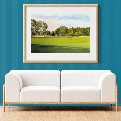 Golf-themed watercolor print of TPC Tampa Bay Golf Course for office or study.